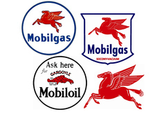 SignPast Mobil Gas Vintage Sign