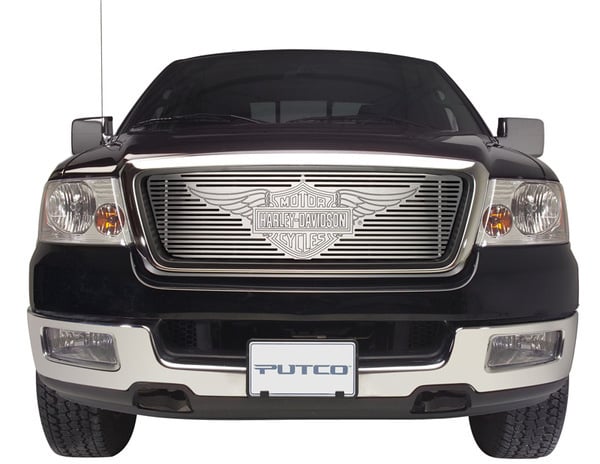 Putco Harley Davidson Brushed Liquid Billet Grille with Wings Logo