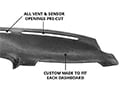 Image is representative of DashMat VelourMat Dashboard Cover.<br/>Due to variations in monitor settings and differences in vehicle models, your specific part number (71818-00-76) may vary.