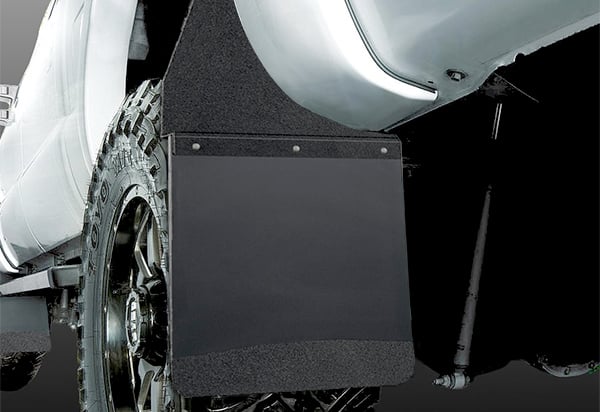 Husky 17100 KickBack Mud Flaps Black Top & Stainless Weight Chevy GMC Ram Ford