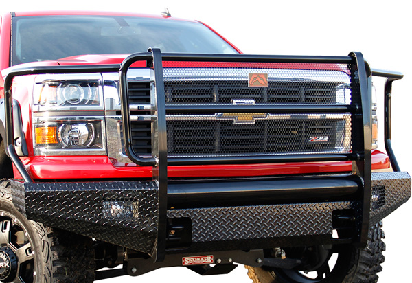 Fab Fours Black Steel Grille Guard Front Bumper