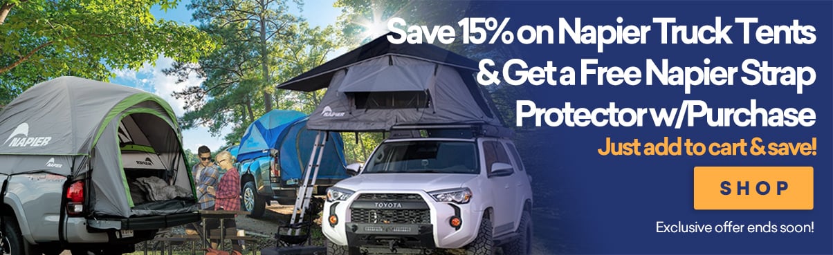 Save 315% on Napier Tents and Get a Free Strap!