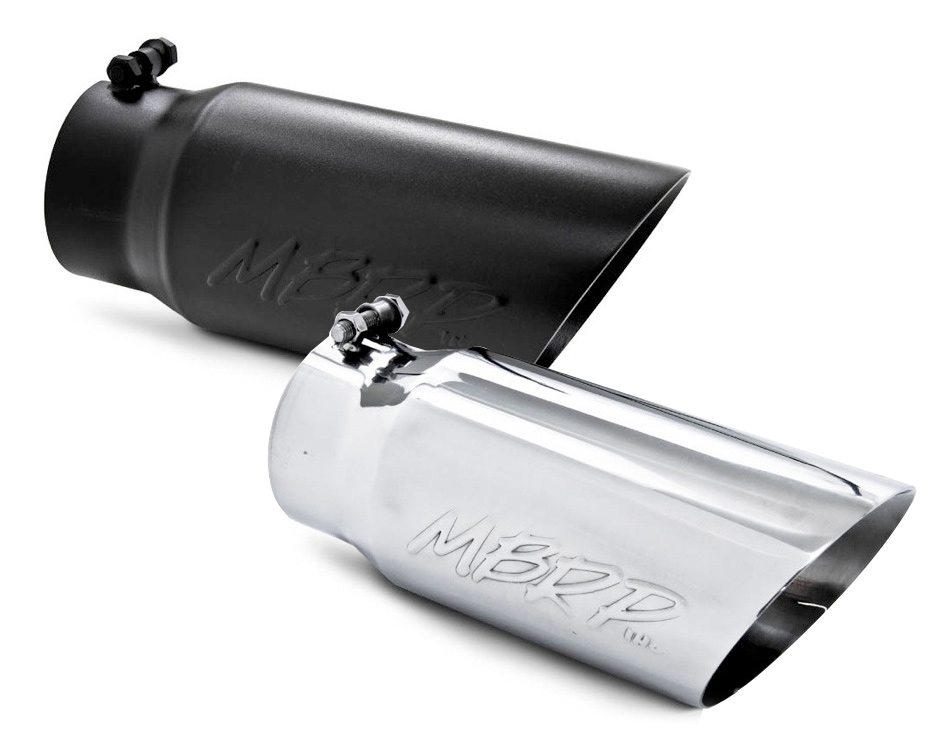 MBRP 5" Inlet 6" Outlet Dual Walled Angled Cut Exhaust Tip Stainless Steel Round 