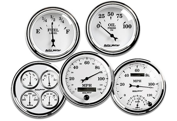 AutoMeter Street Rod Old Tyme White II Series Gauges