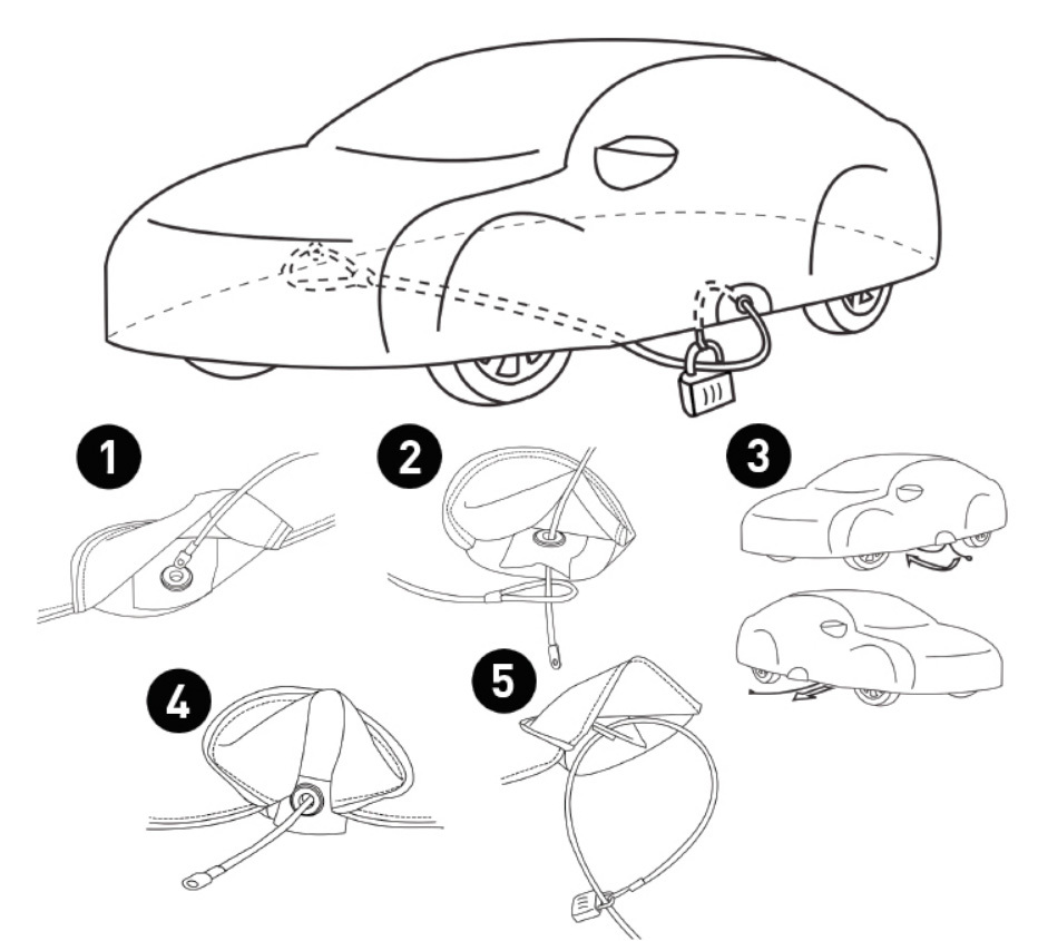 Coverking Lock and Cable, Coverking Car Cover Cable  Lock