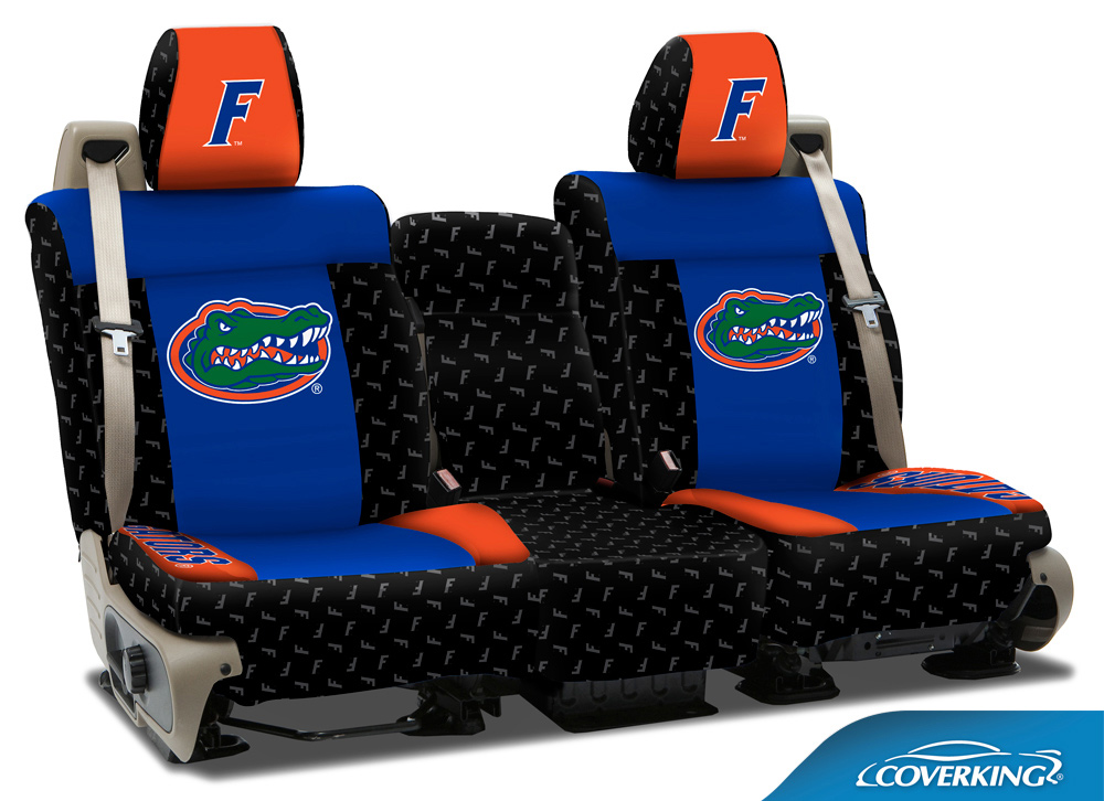 New NCAA Florida Gators Rally Car 2 Front Seat Covers & Headrest Covers Set 