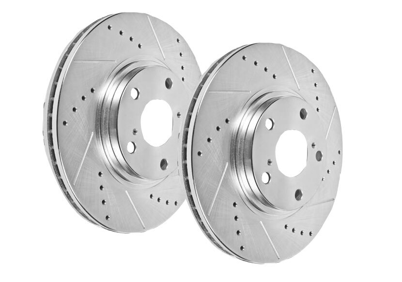 Hawk Sector 27 Drilled and Slotted Rotors Free Shipping