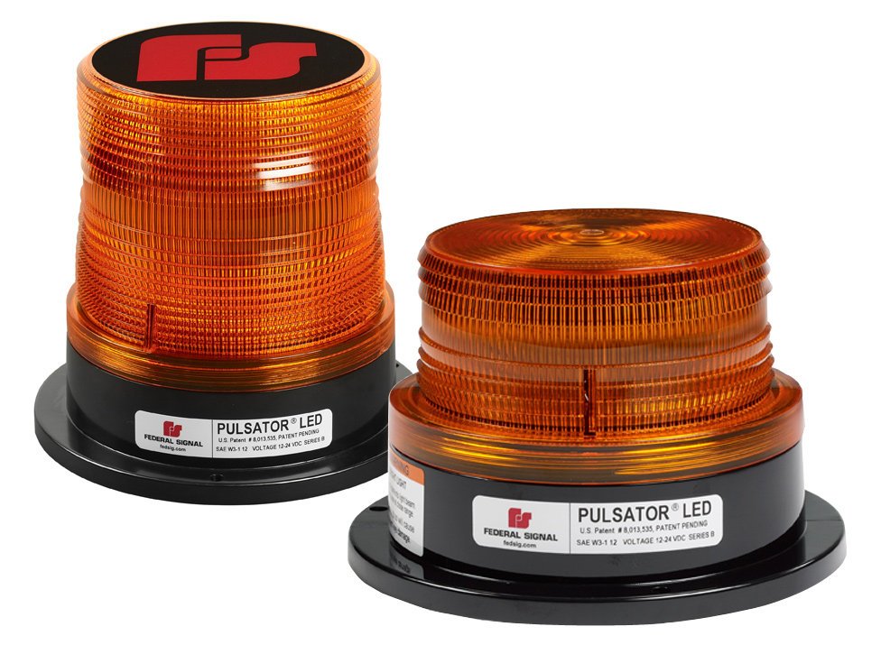 Federal Signal 212660-02SB Pulsator LED Beacon Class 1 Permanent Mount with Tall Amber Dome 