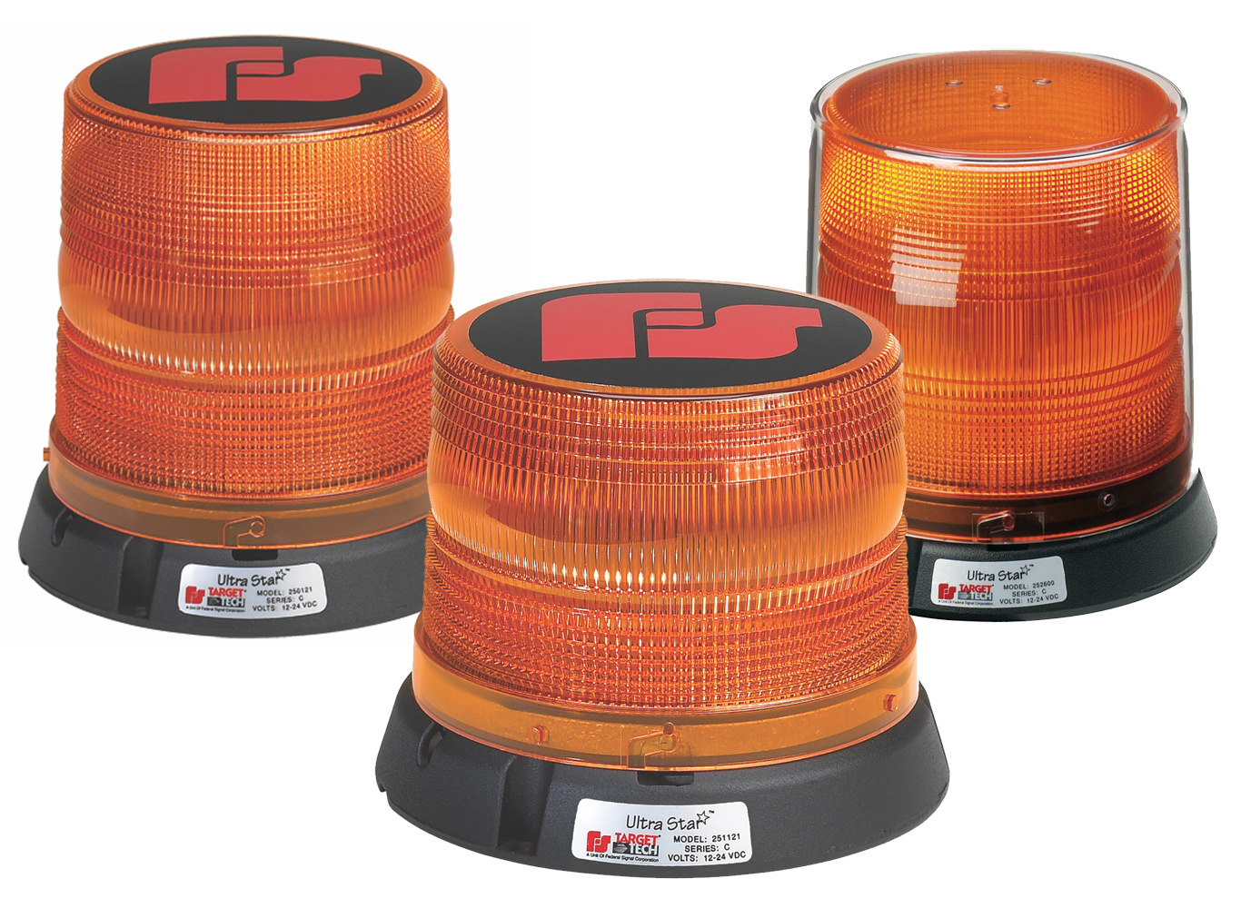 Amber Federal Signal 250141-02 Class 1 UltraStar US5 Strobe Beacon Magnetic Mount with Tall Dome
