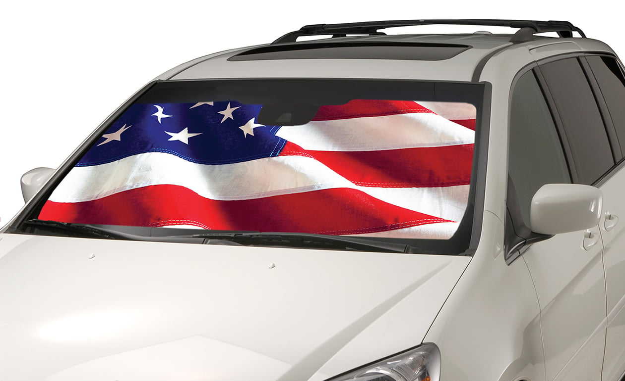 Keeps Your Vehicle Cool for Car Truck SUV CIWO Cks American Flag Chevy Automotive Windshield Sun Shade 