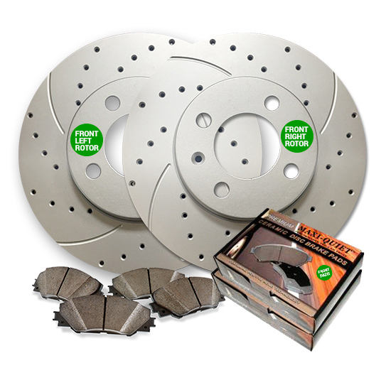 Rear Max Brakes Geomet OE Rotors with Carbon Ceramic Pads KT087462