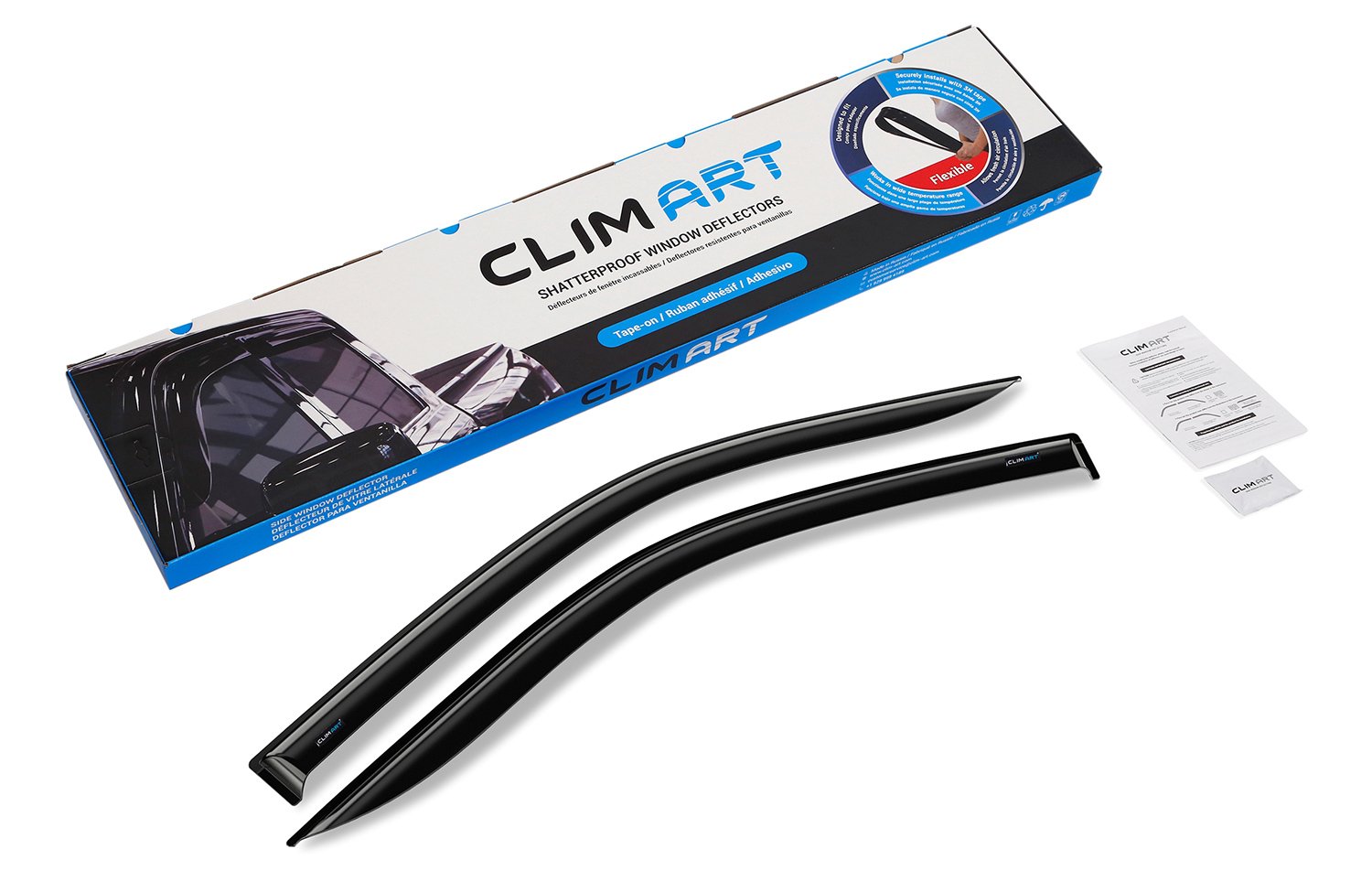 CLIM Art Tape-On Window Deflectors Extra Durable for Toyota RAV4 13-18