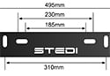 Image is representative of STEDI License Plate LED Light Mounting Bracket.<br/>Due to variations in monitor settings and differences in vehicle models, your specific part number (BRKNMPL-BLK-1) may vary.