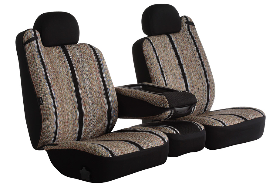 Fia TRS48-26 BLACK TRS40 Solid Wrangler Solid Black Seat Cover Front Bucket Seats/Saddle Blanket