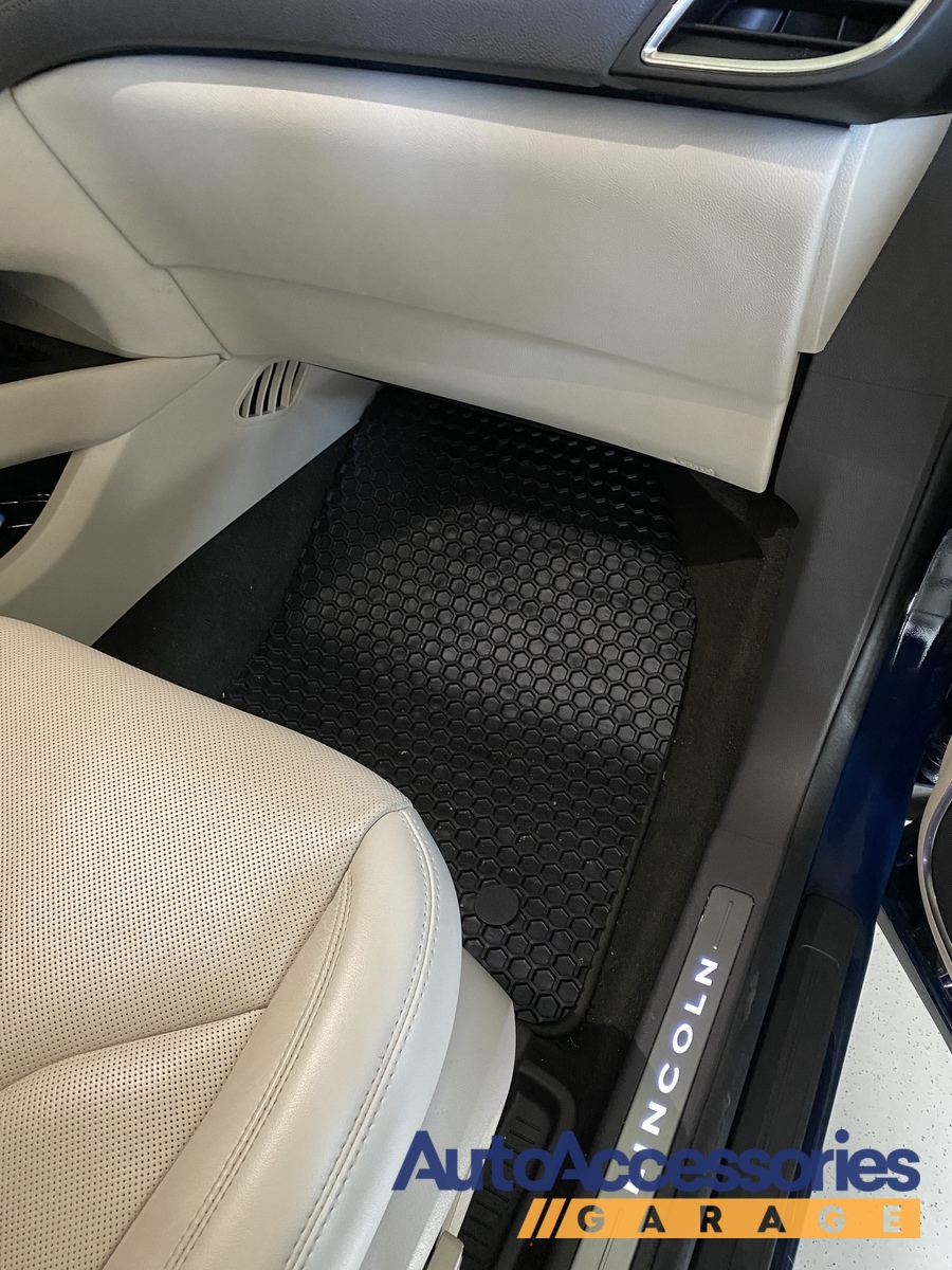 Intro-Tech LX-679R-RT-T Hexomat Second Row 2 pc Tan Custom Fit Auto Floor Mats for Select Lexus LX Models Rubber-Like Compound