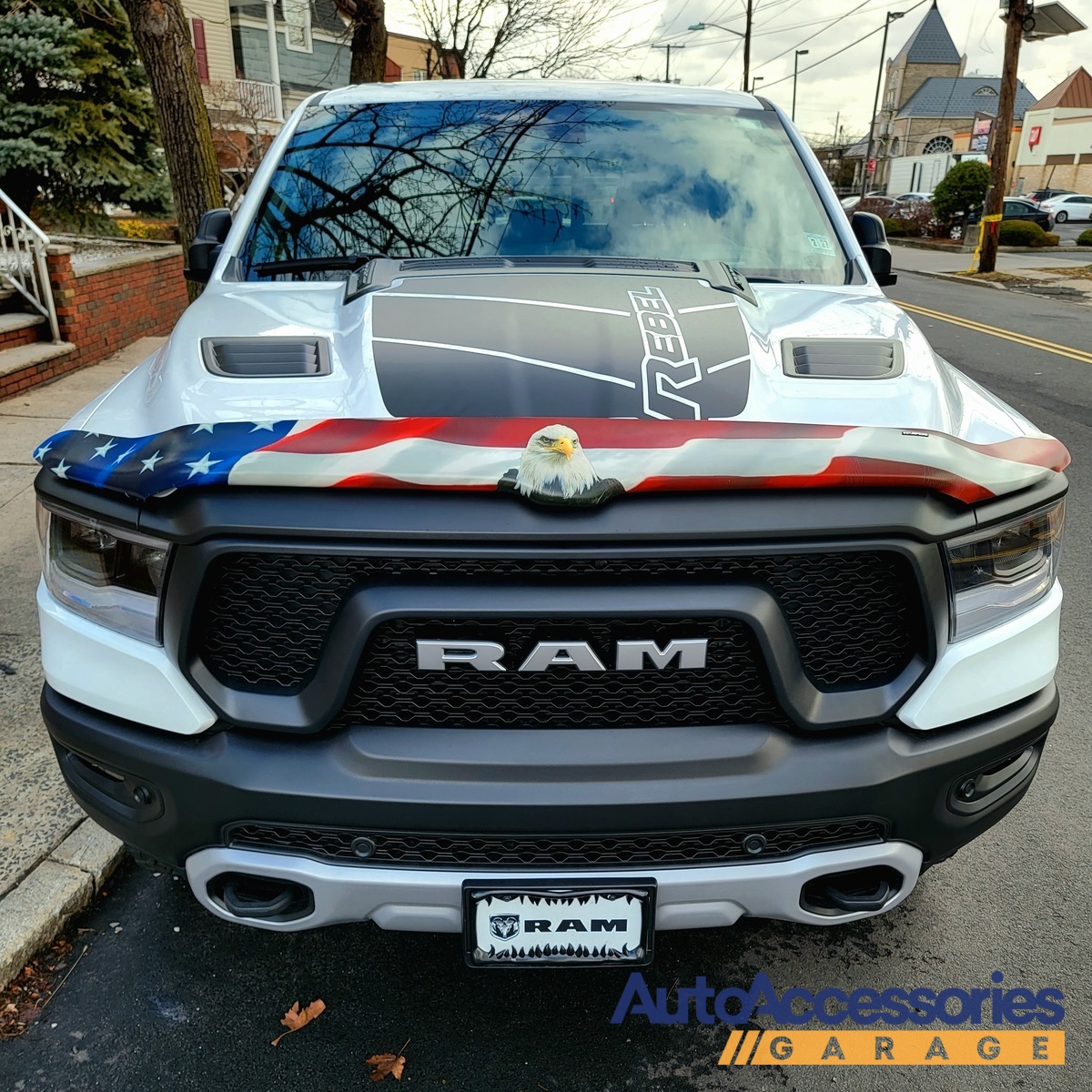 American Flag Vigilante Premium Hood Shield for 2019 Ram 1500