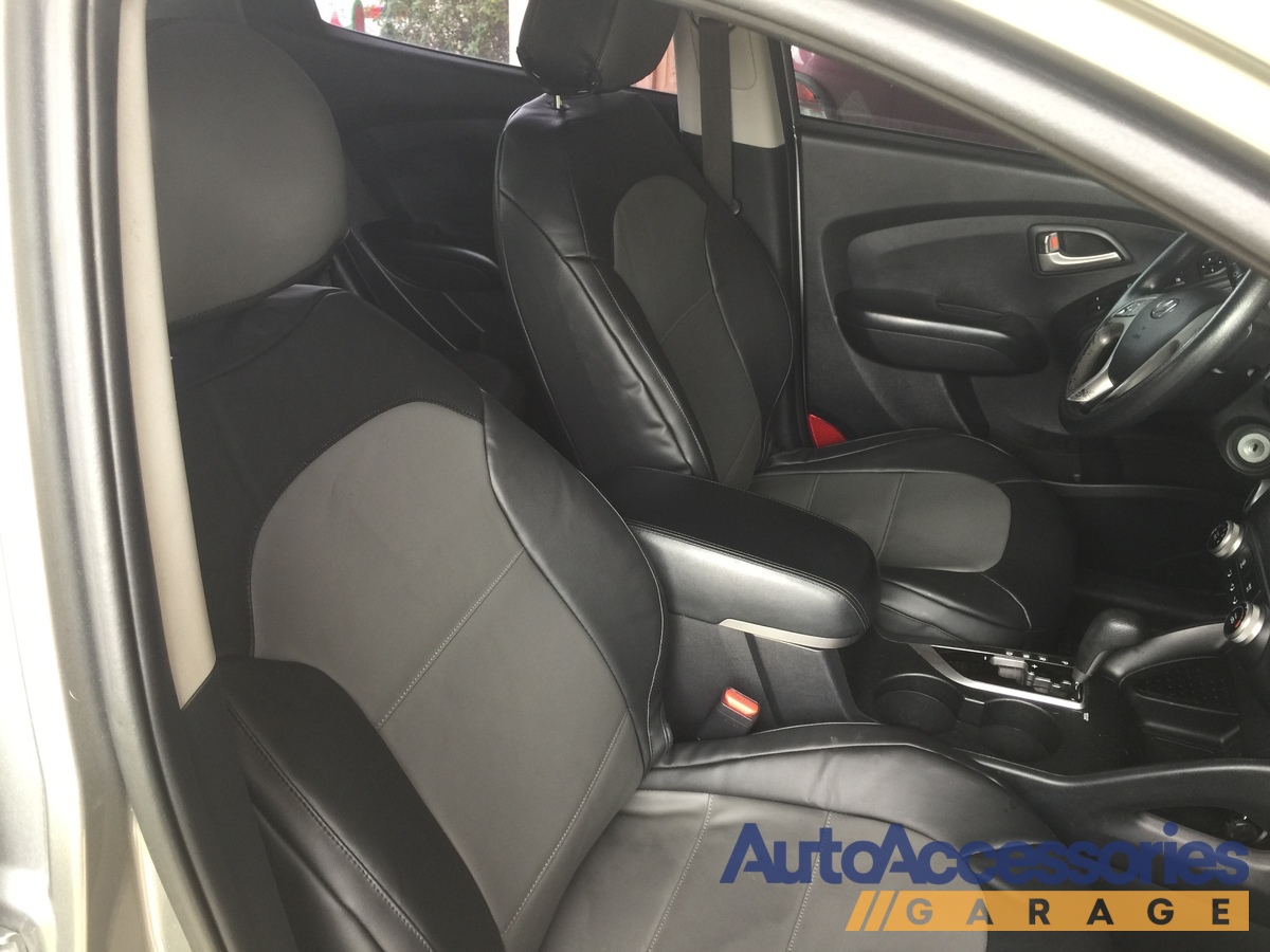 Coverking Rear Custom Fit Seat Cover for Select Nissan Platina Models - Premium Leatherette (Medium Gray with Black Sides) : Automotive