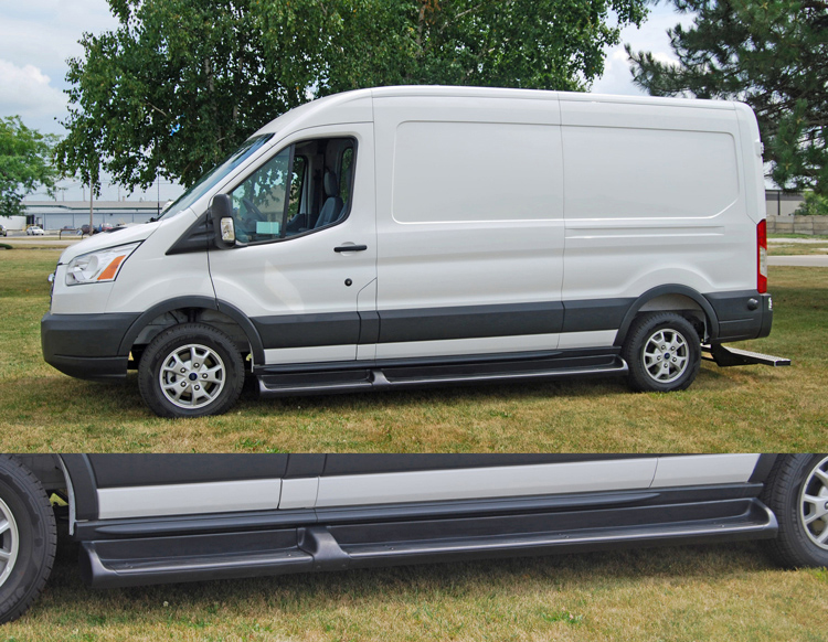 20152019 Ford Transit Full Length Running Boards Owens 6811401/101283