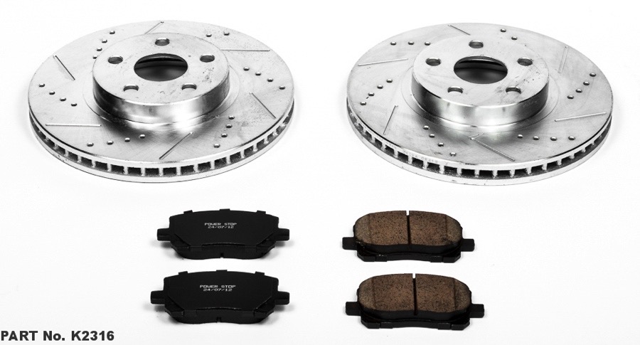 Image is representative of Power Stop Z23 Evolution Sport Brake Kit.<br/>Due to variations in monitor settings and differences in vehicle models, your specific part number (K2316) may vary.