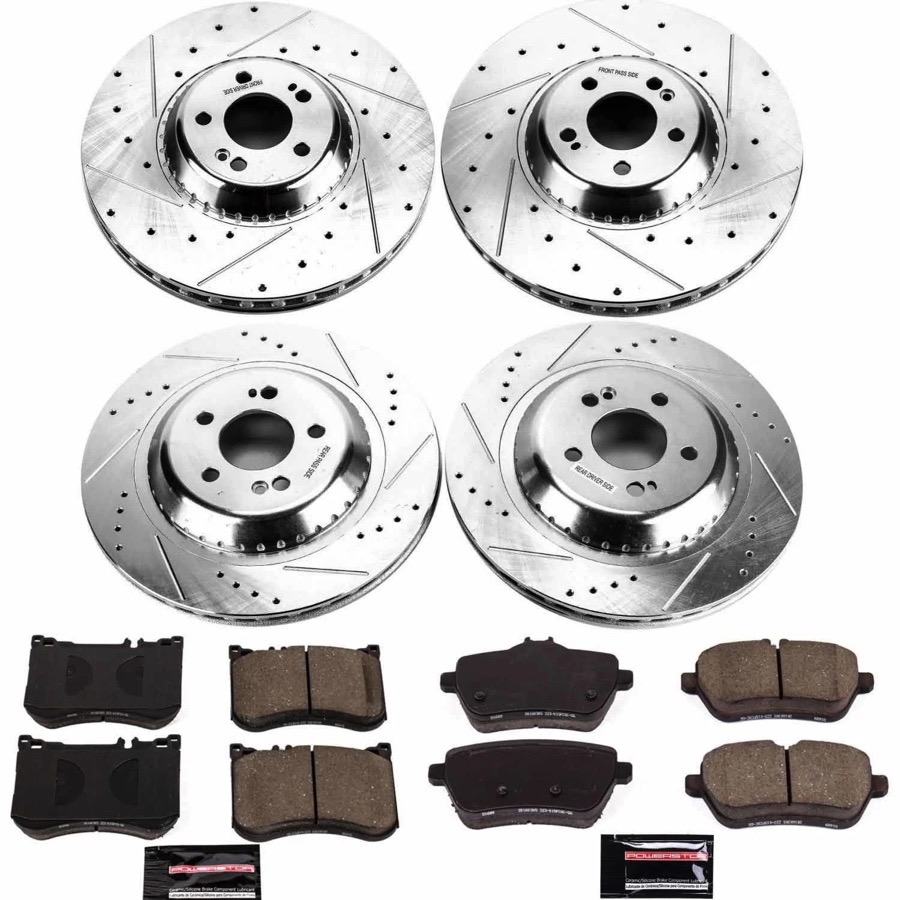 thumbnail image 2 of AM Autoparts Performance Brake Kit - Drilled & Slotted Rotors + Semi-Metallic Pads (Front & Rear) 2 of 6
