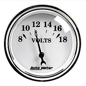 AUTOMETER OLD TYME WHITE GAUGE KIT 3-1/8" SPEED/TEMP/OIL-PRES/FUEL/VOLT